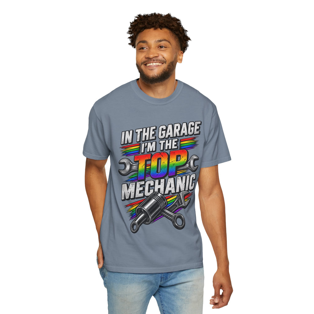 Top Mechanic T-Shirt — "In the Garage I'm the Top Mechanic" Graphic Tee