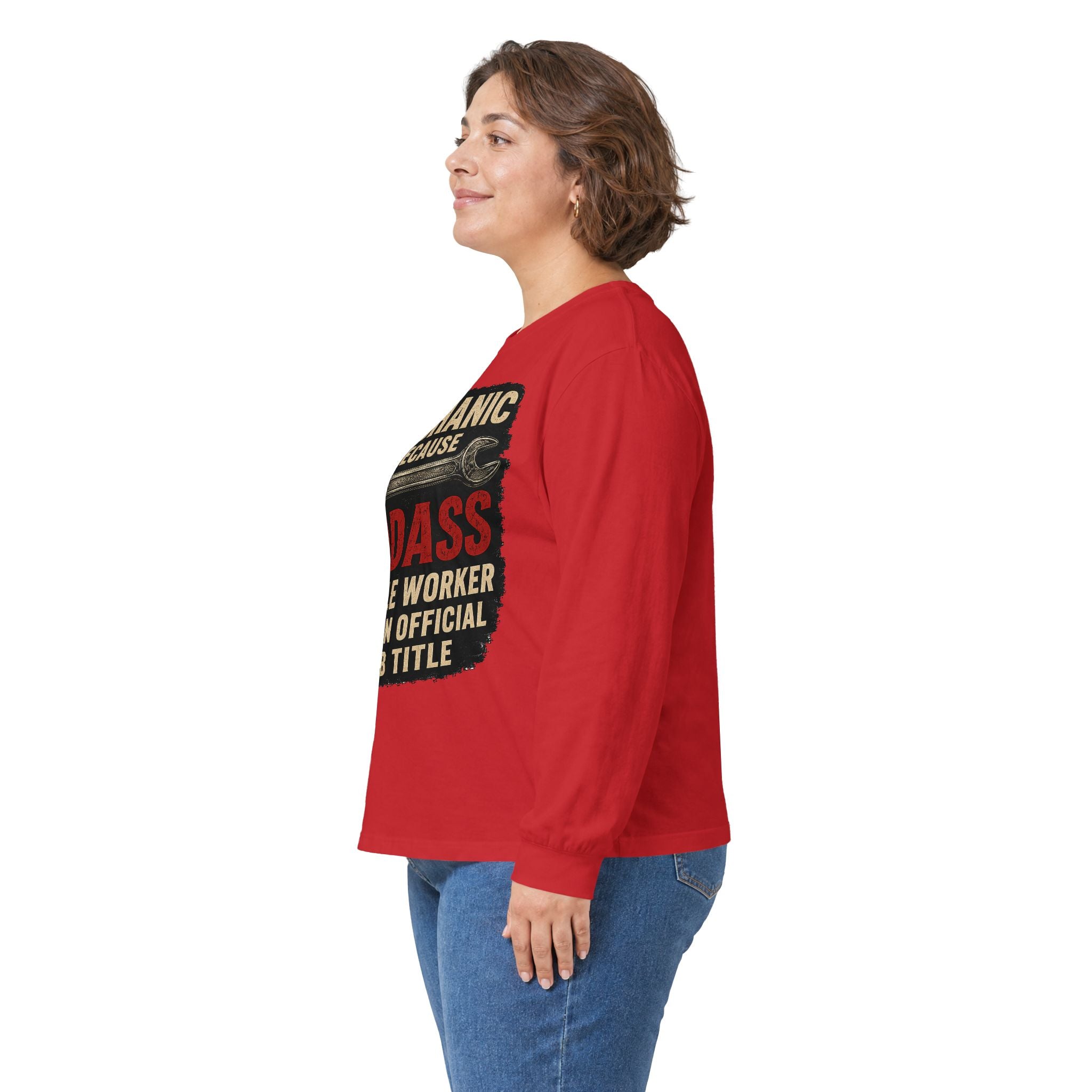 Mechanic Badass Long Sleeve Tee — 'Mechanic Because Badass Miracle Worker' Workshirt