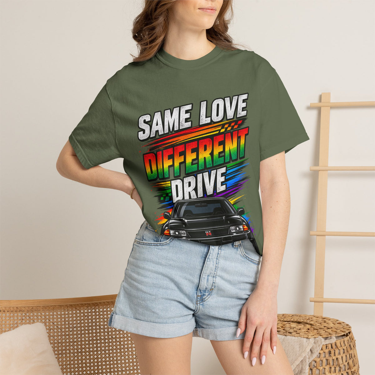 T-Shirt — "Same Love Different Drive" Car Graphic Tee