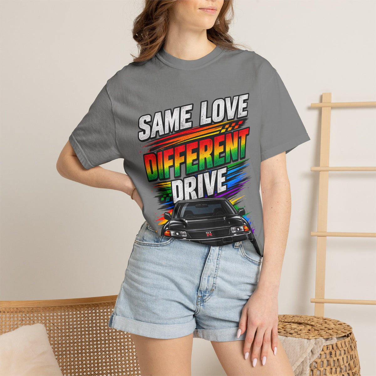 T-Shirt — "Same Love Different Drive" Car Graphic Tee