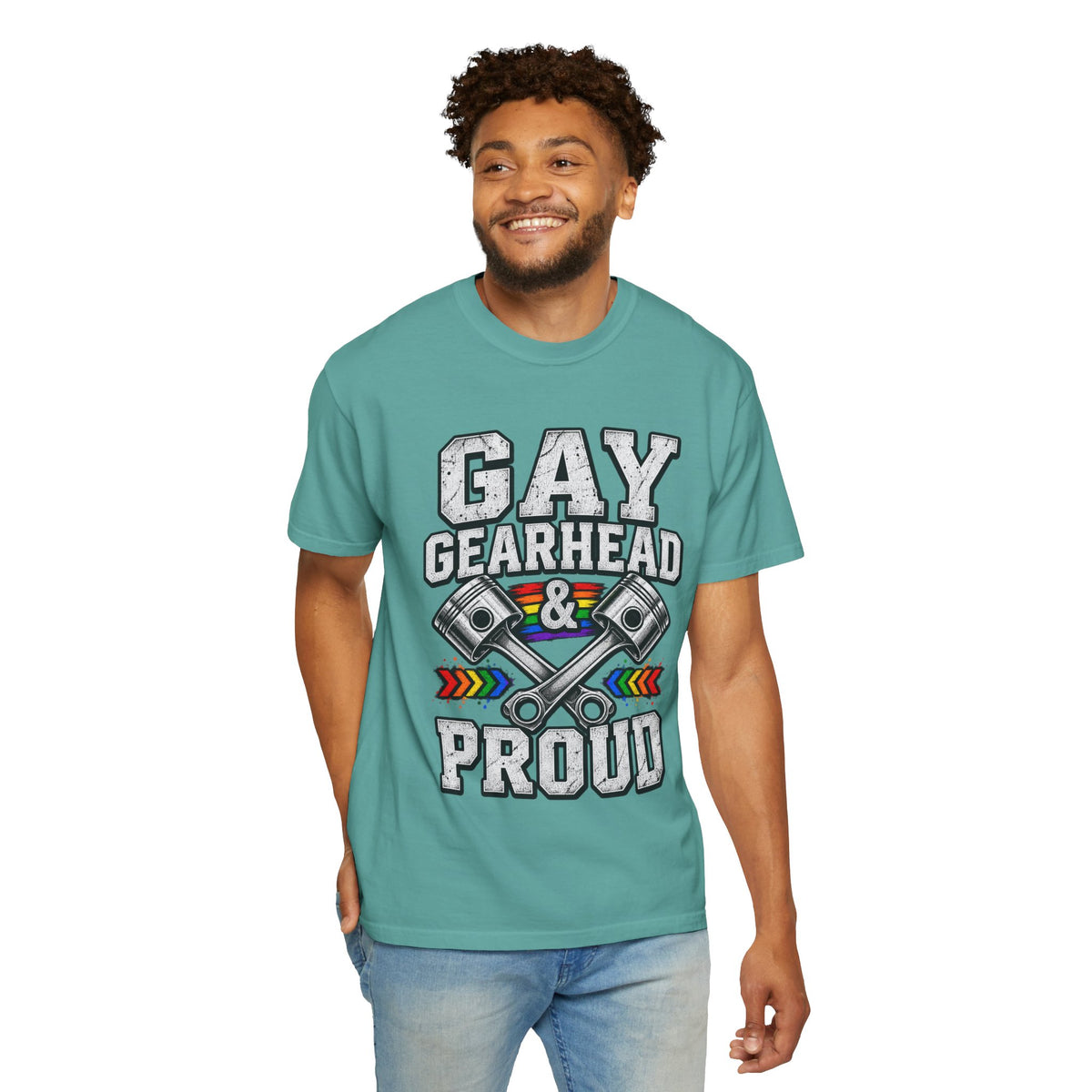 Gay Gearhead & Proud T-Shirt — LGBTQ+ Car Enthusiast Tee