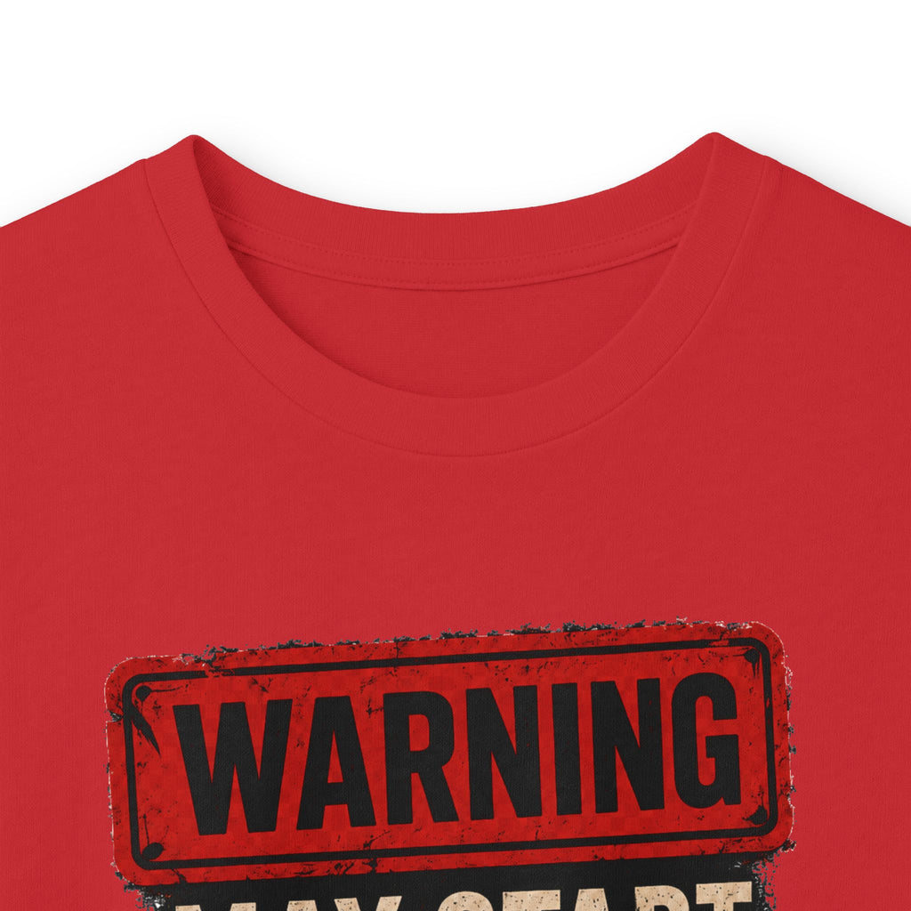 Long Sleeve Tee — "Warning: May Start Talking About Cars at Any Time" Car Lover Shirt