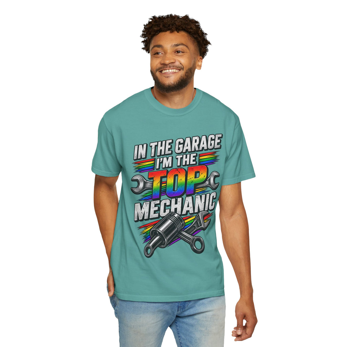 Top Mechanic T-Shirt — "In the Garage I'm the Top Mechanic" Graphic Tee