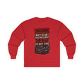 Long Sleeve Tee — "Warning: May Start Talking About Cars at Any Time" Car Lover Shirt