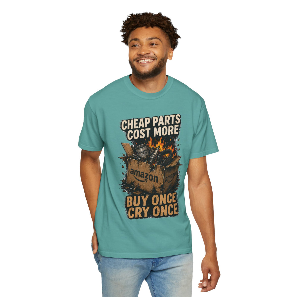 T-Shirt — "Cheap Parts Cost More, Buy Once Cry Once" Mechanics Graphic Tee