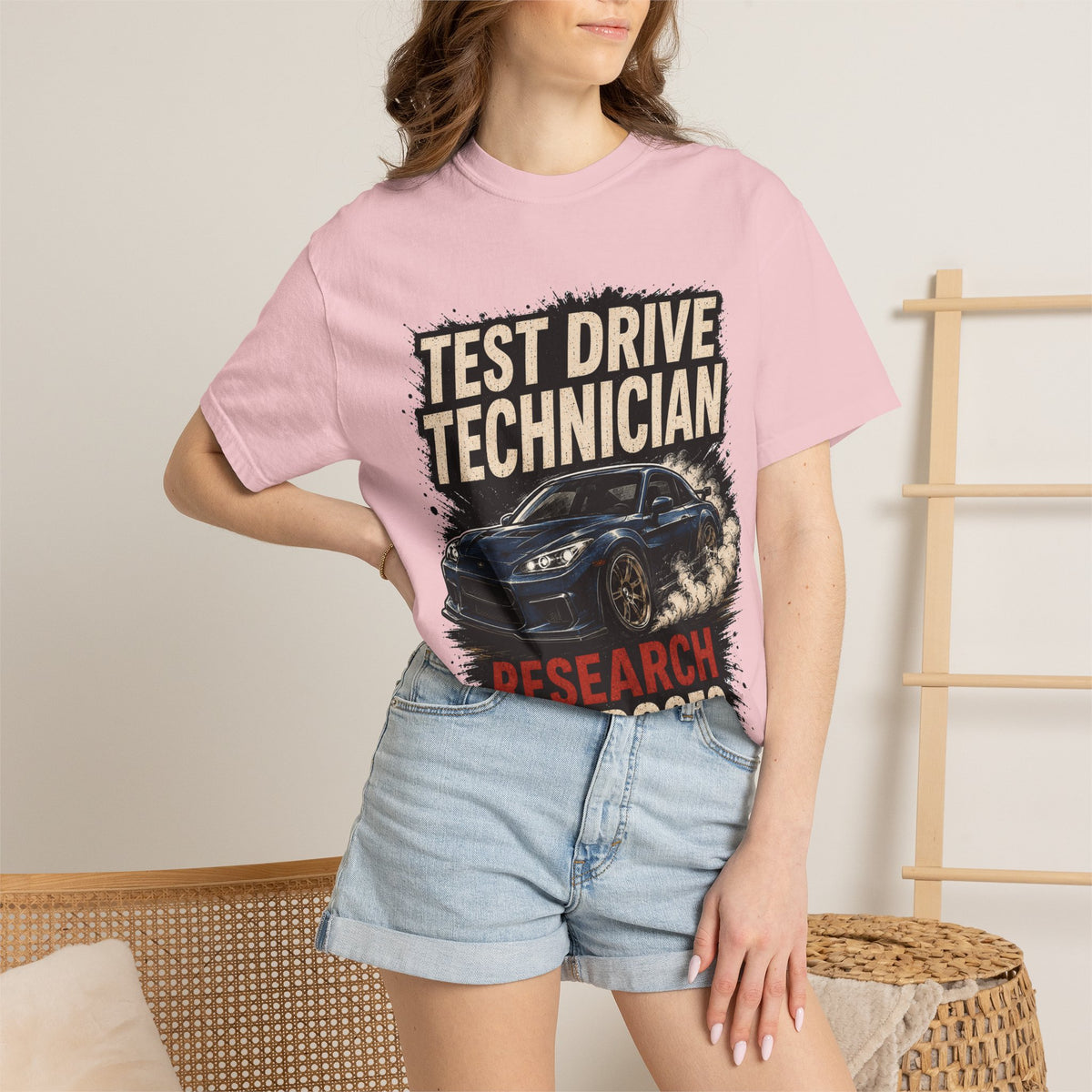 Test Drive Technician T-Shirt — "Research Purposes" Car Racing Graphic Tee