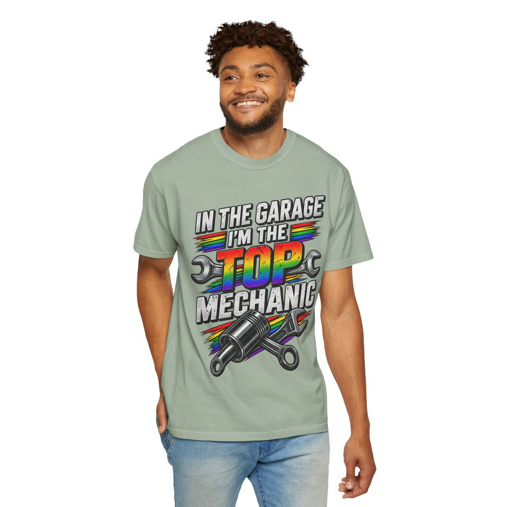 Top Mechanic T-Shirt — "In the Garage I'm the Top Mechanic" Graphic Tee