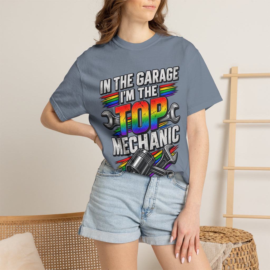 Top Mechanic T-Shirt — "In the Garage I'm the Top Mechanic" Graphic Tee