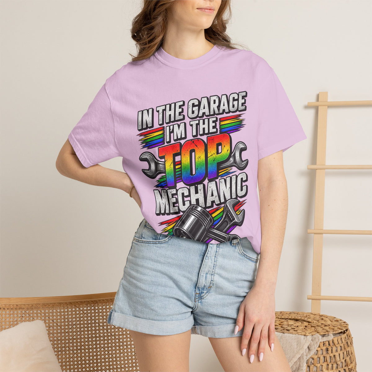 Top Mechanic T-Shirt — "In the Garage I'm the Top Mechanic" Graphic Tee
