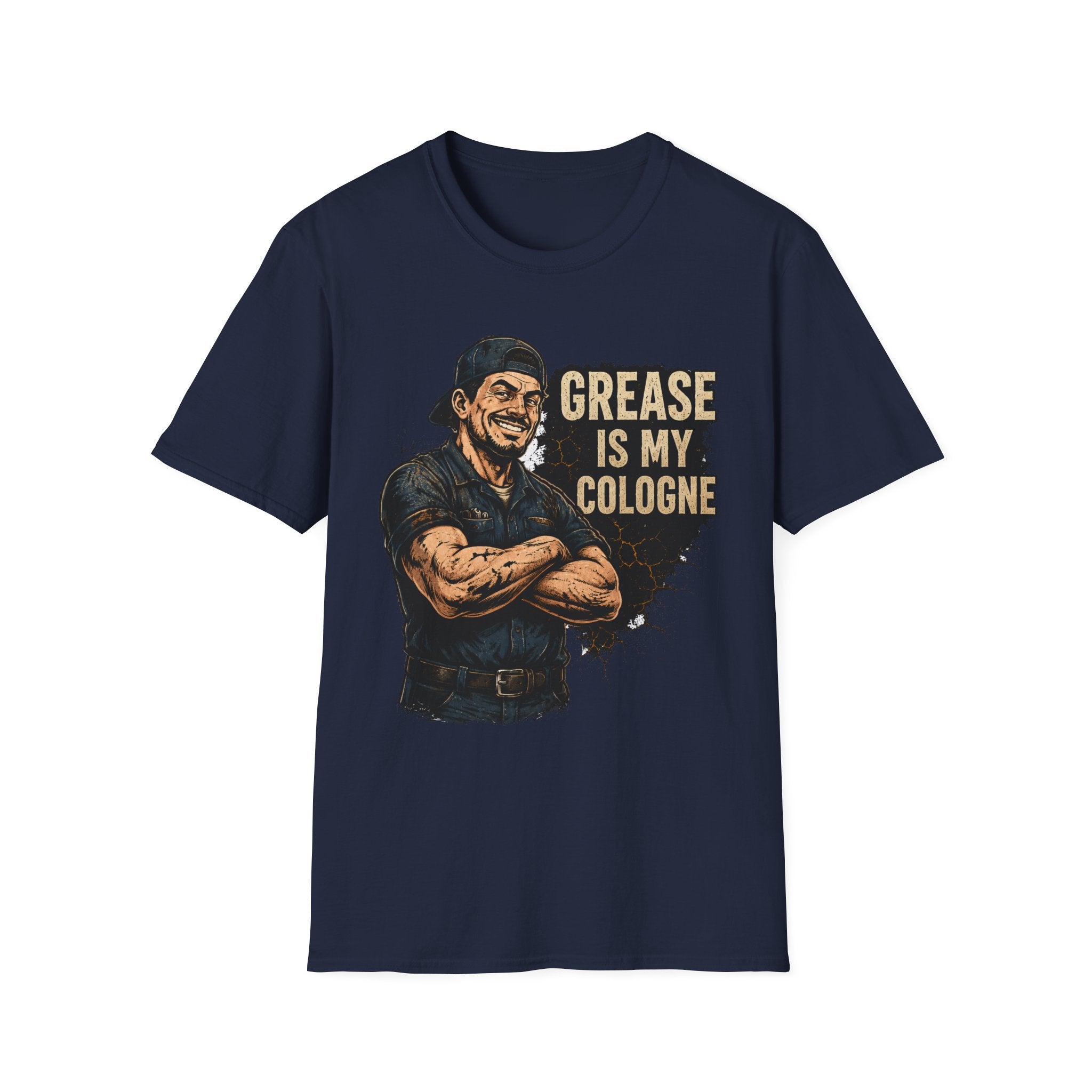 Grease Is My Cologne T‑Shirt — Funny Mechanic Vintage Auto Tee
