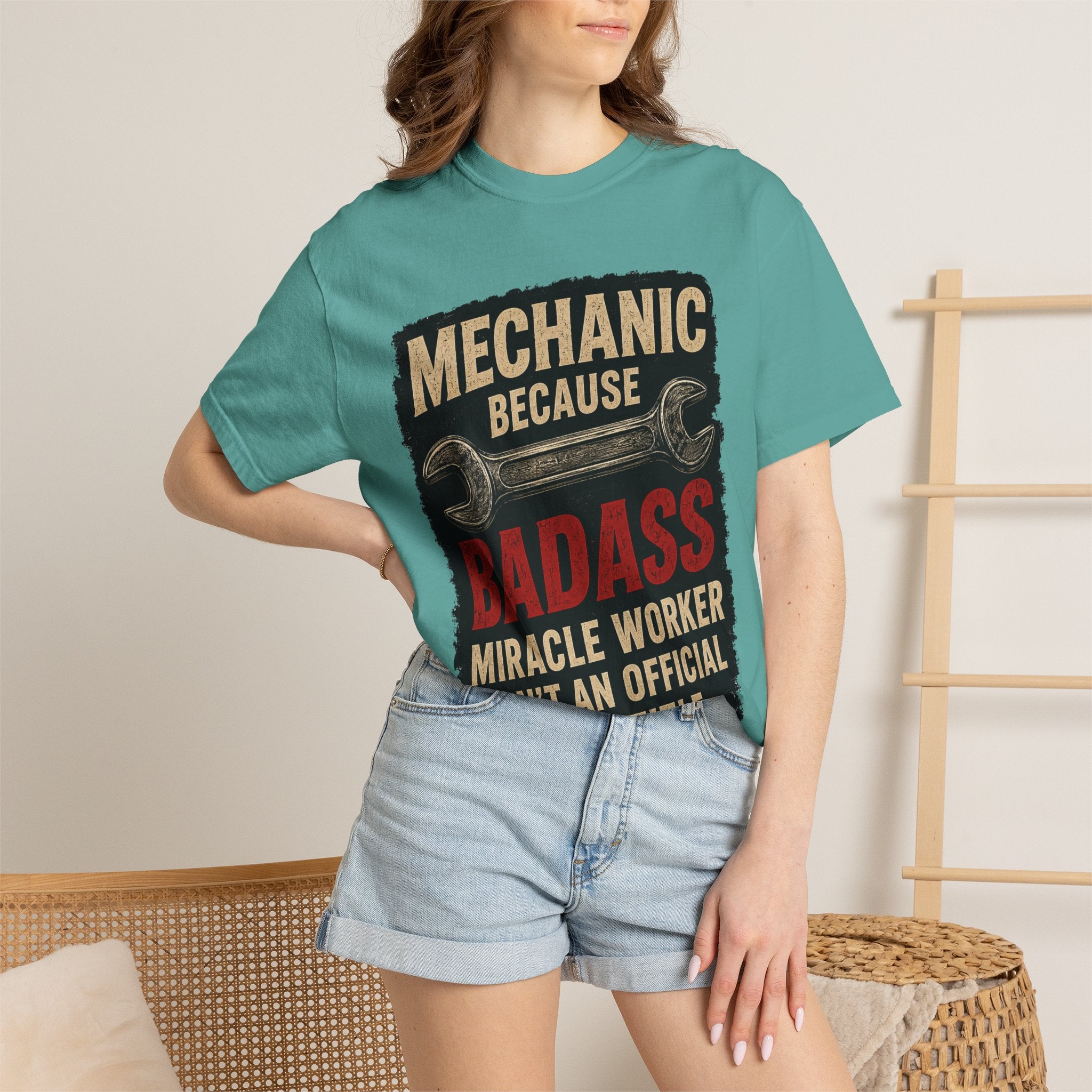 Mechanic T-Shirt — “Mechanic Because Badass Miracle Worker Isn’t an Official Job Title” Graphic Tee #13
