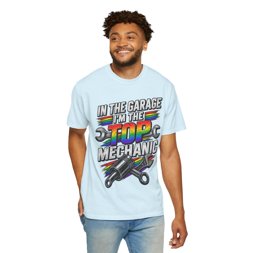Top Mechanic T-Shirt — "In the Garage I'm the Top Mechanic" Graphic Tee