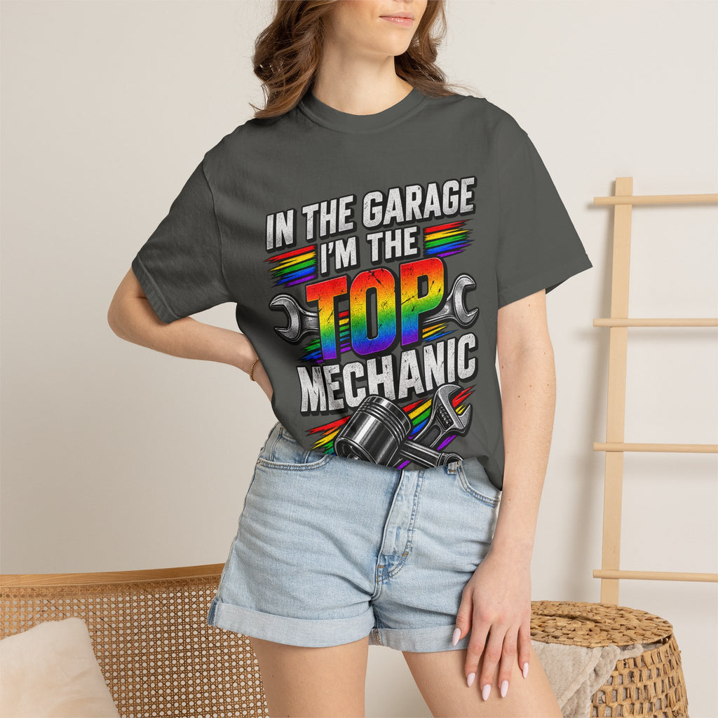 Top Mechanic T-Shirt — "In the Garage I'm the Top Mechanic" Graphic Tee