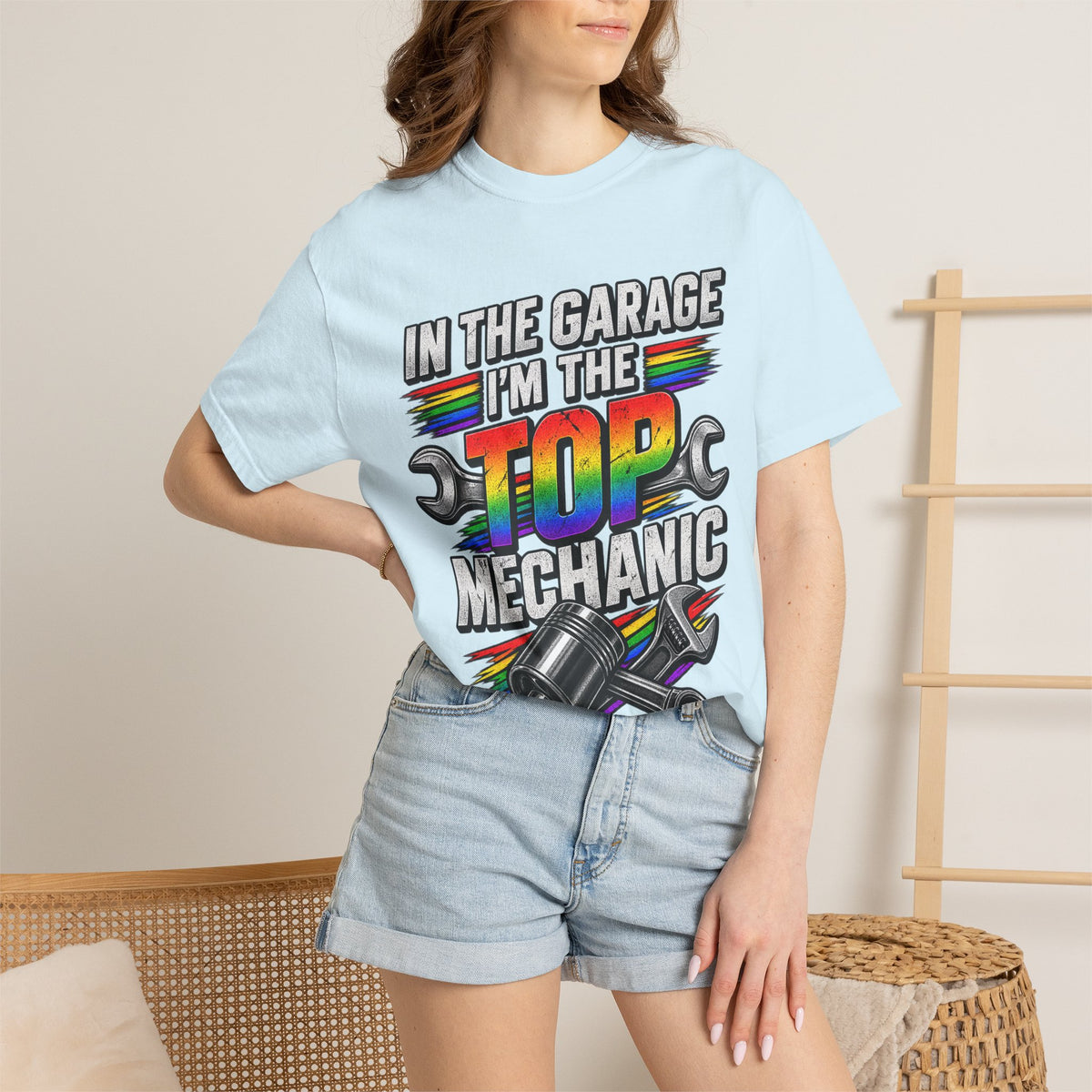 Top Mechanic T-Shirt — "In the Garage I'm the Top Mechanic" Graphic Tee