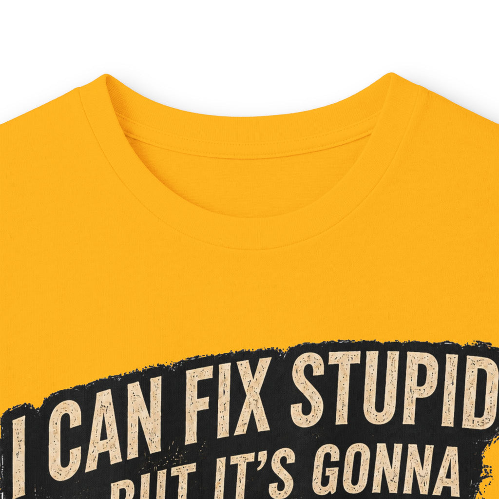 Mechanic Skull Long Sleeve Tee — "I Can Fix Stupid But It's Gonna Hurt"