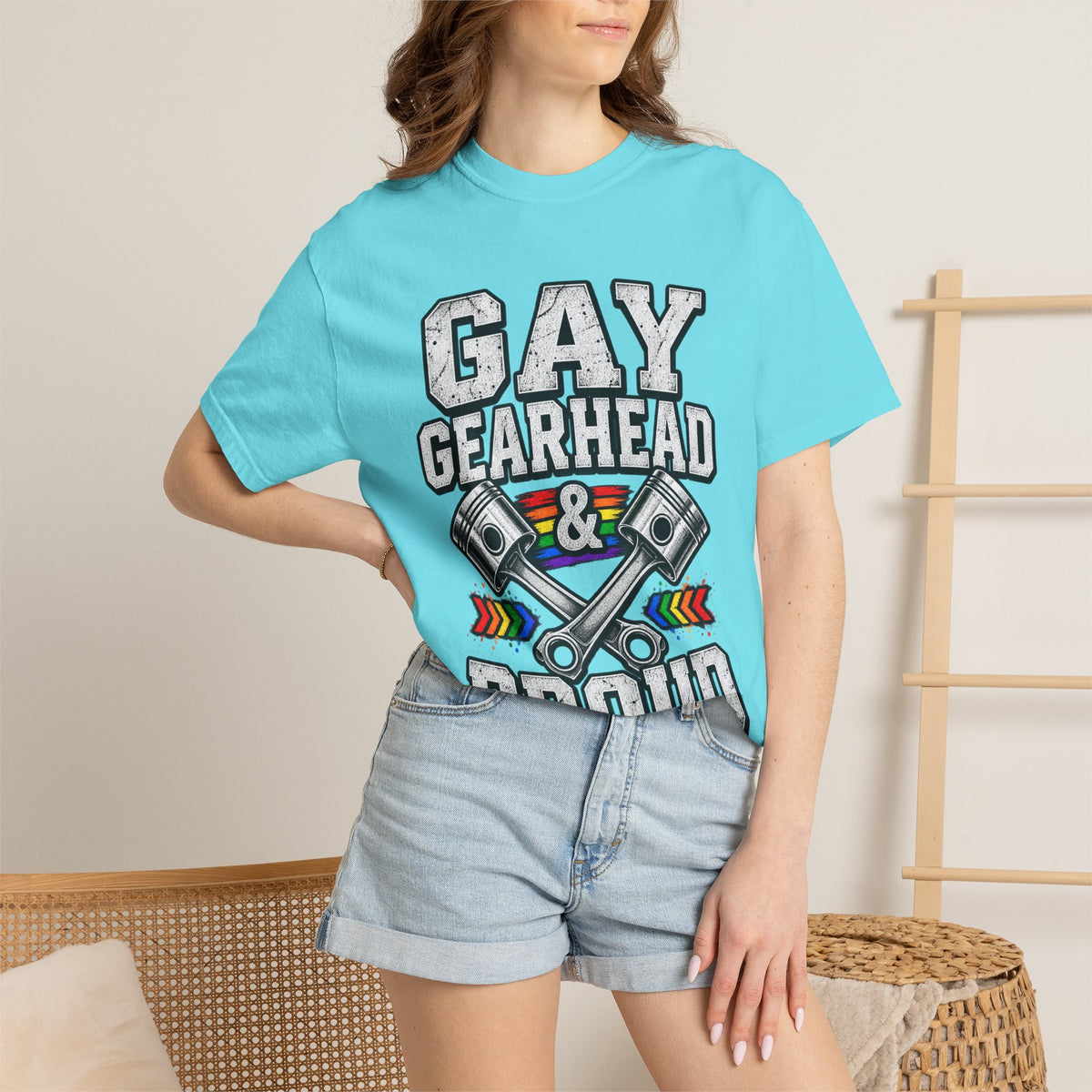Gay Gearhead & Proud T-Shirt — LGBTQ+ Car Enthusiast Tee