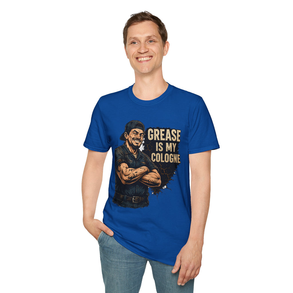 Grease Is My Cologne T‑Shirt — Funny Mechanic Vintage Auto Tee