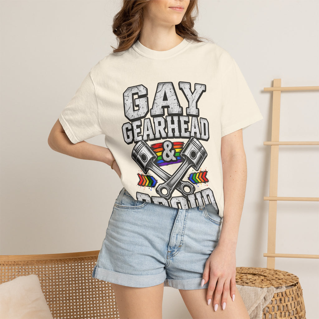 Gay Gearhead & Proud T-Shirt — LGBTQ+ Car Enthusiast Tee