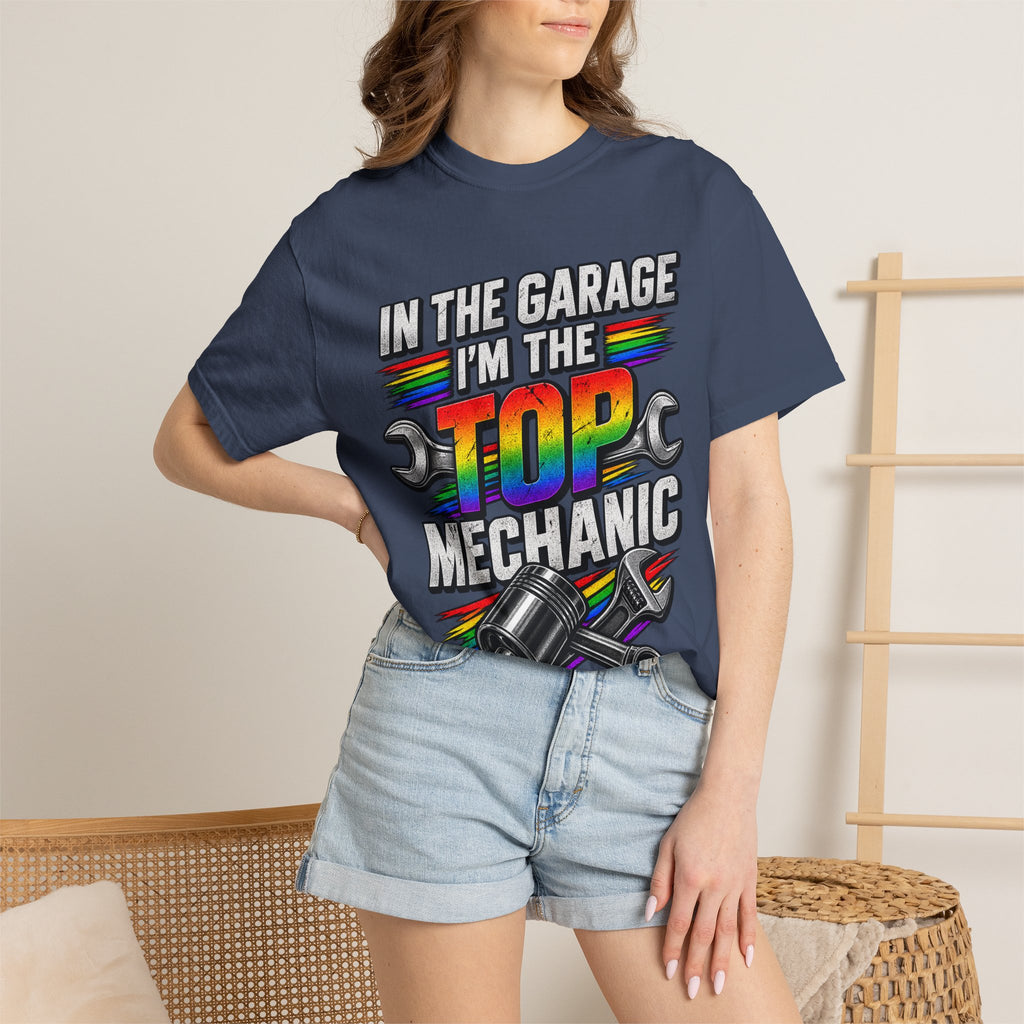 Top Mechanic T-Shirt — "In the Garage I'm the Top Mechanic" Graphic Tee