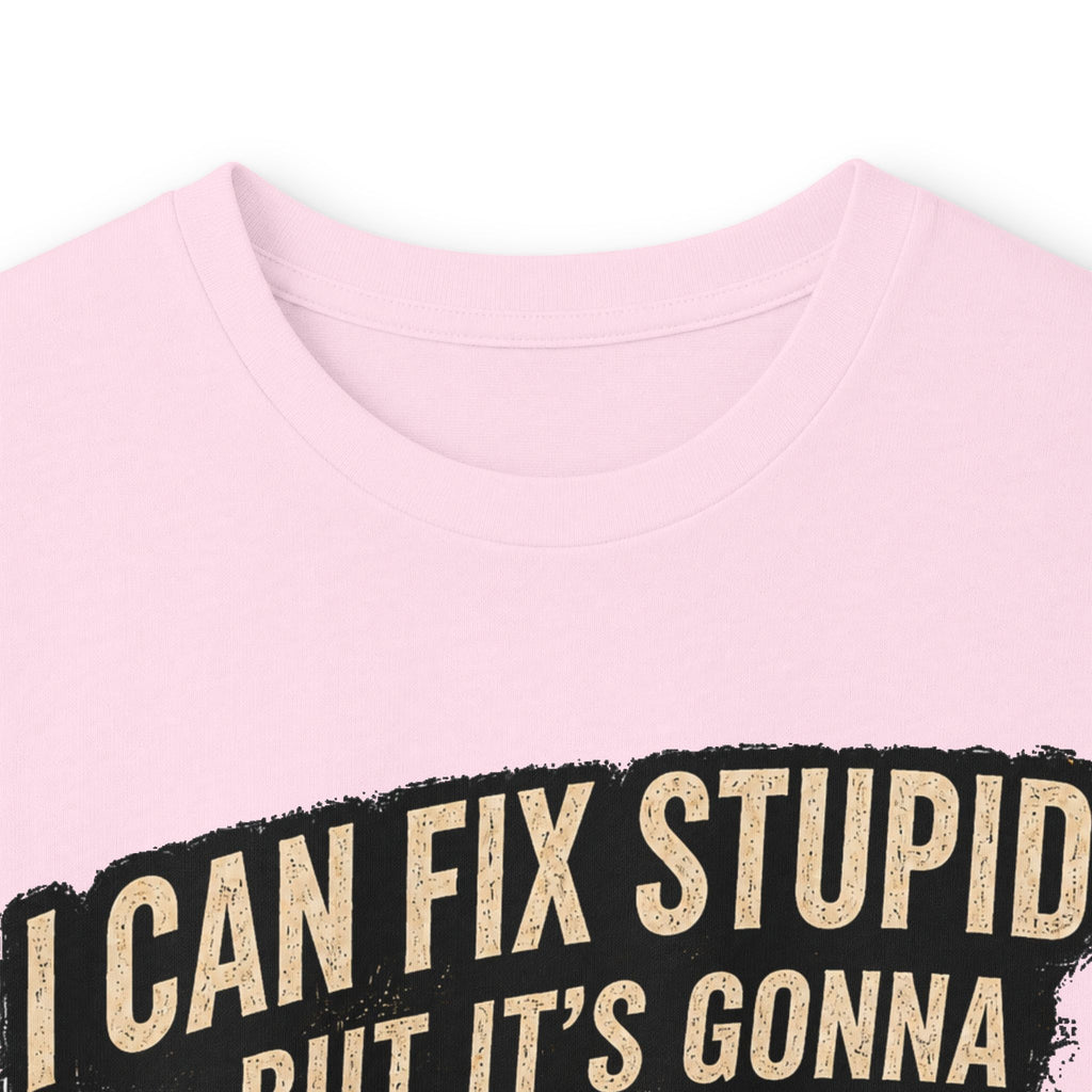 Mechanic Skull Long Sleeve Tee — "I Can Fix Stupid But It's Gonna Hurt"