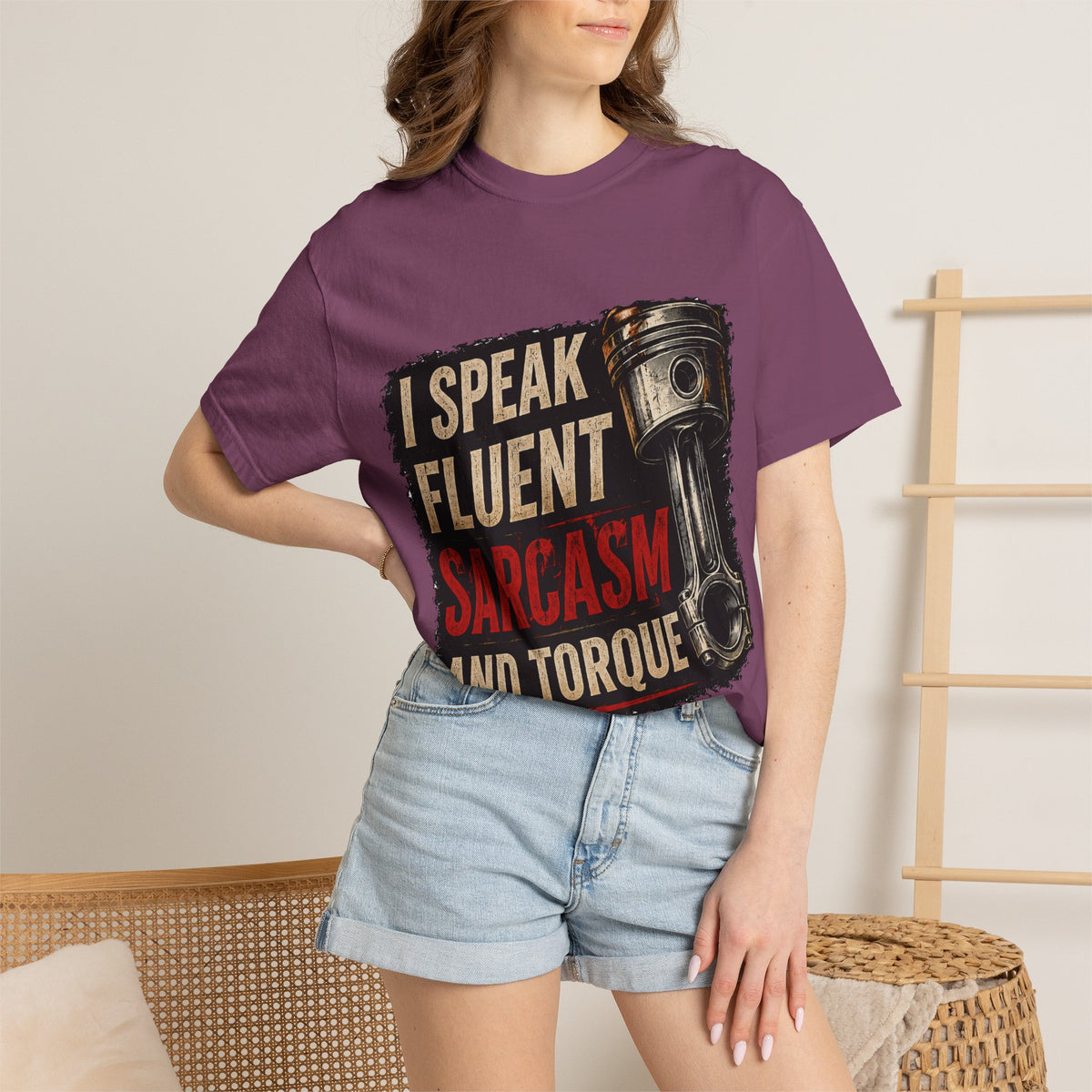I Speak Fluent Sarcasm and Torque T-Shirt — Funny Mechanic Gift Tee
