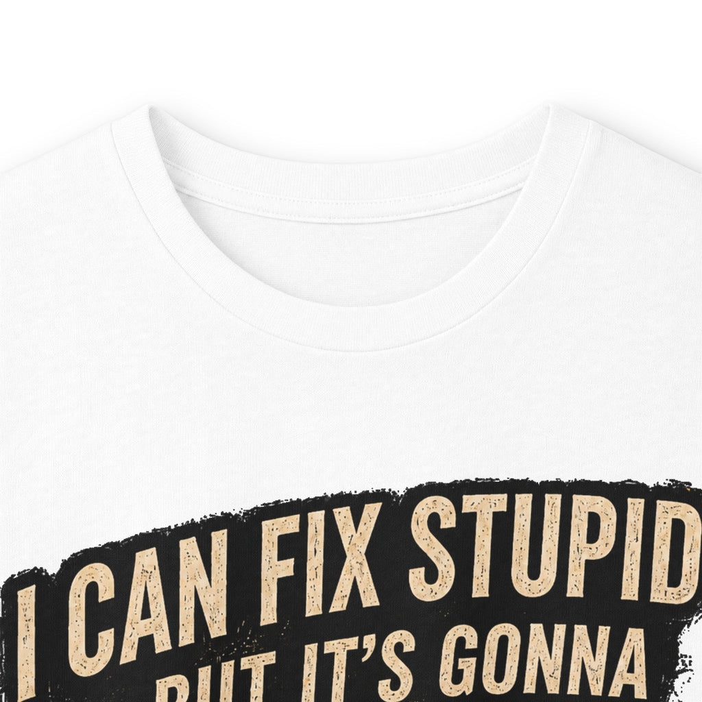 Mechanic Skull Long Sleeve Tee — "I Can Fix Stupid But It's Gonna Hurt"
