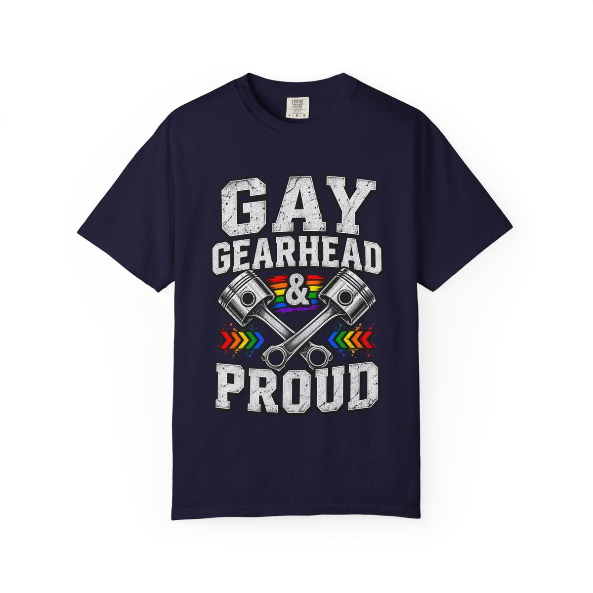 Gay Gearhead & Proud T-Shirt — LGBTQ+ Car Enthusiast Tee