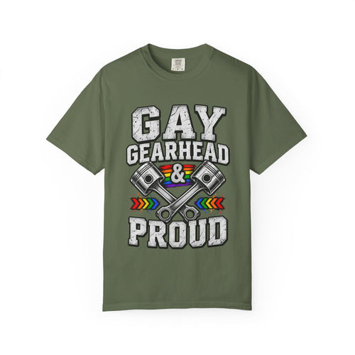 Gay Gearhead & Proud T-Shirt — LGBTQ+ Car Enthusiast Tee