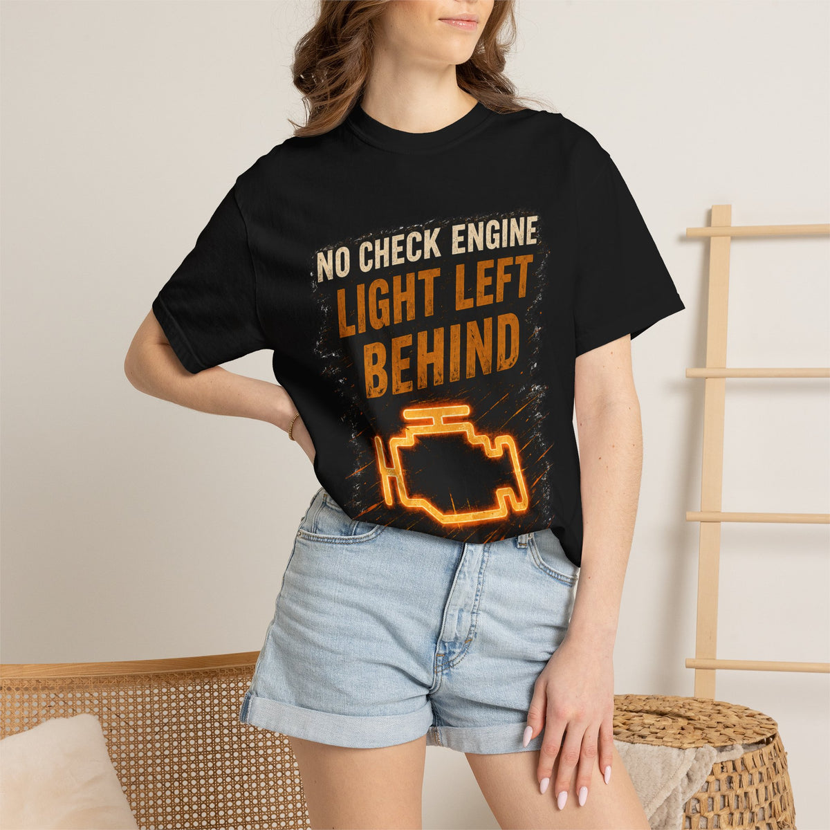 T-Shirt - “No Check Engine Light Left Behind” Car Mechanic Graphic Tee #15