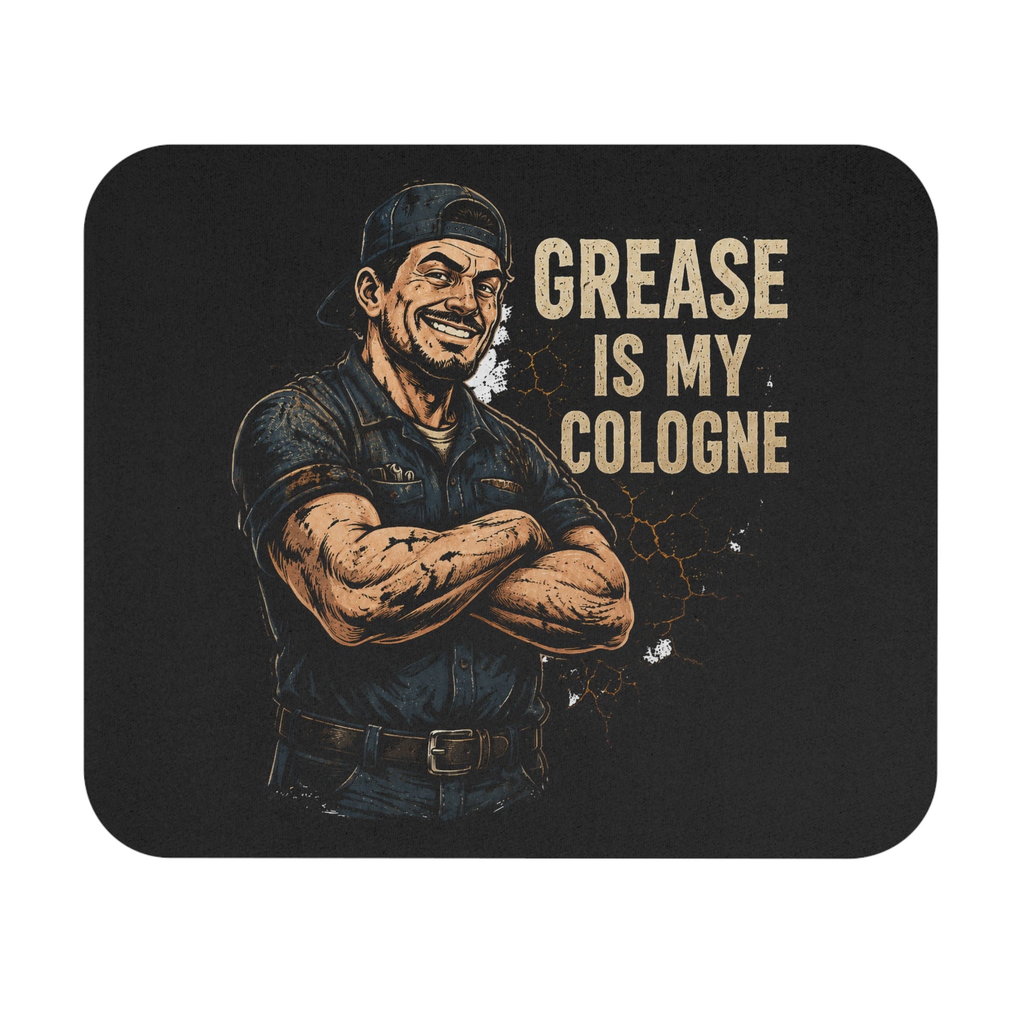 Mechanic Mouse Pad – "Grease Is My Cologne" Desk Mat for Car Lovers & Garage Pros