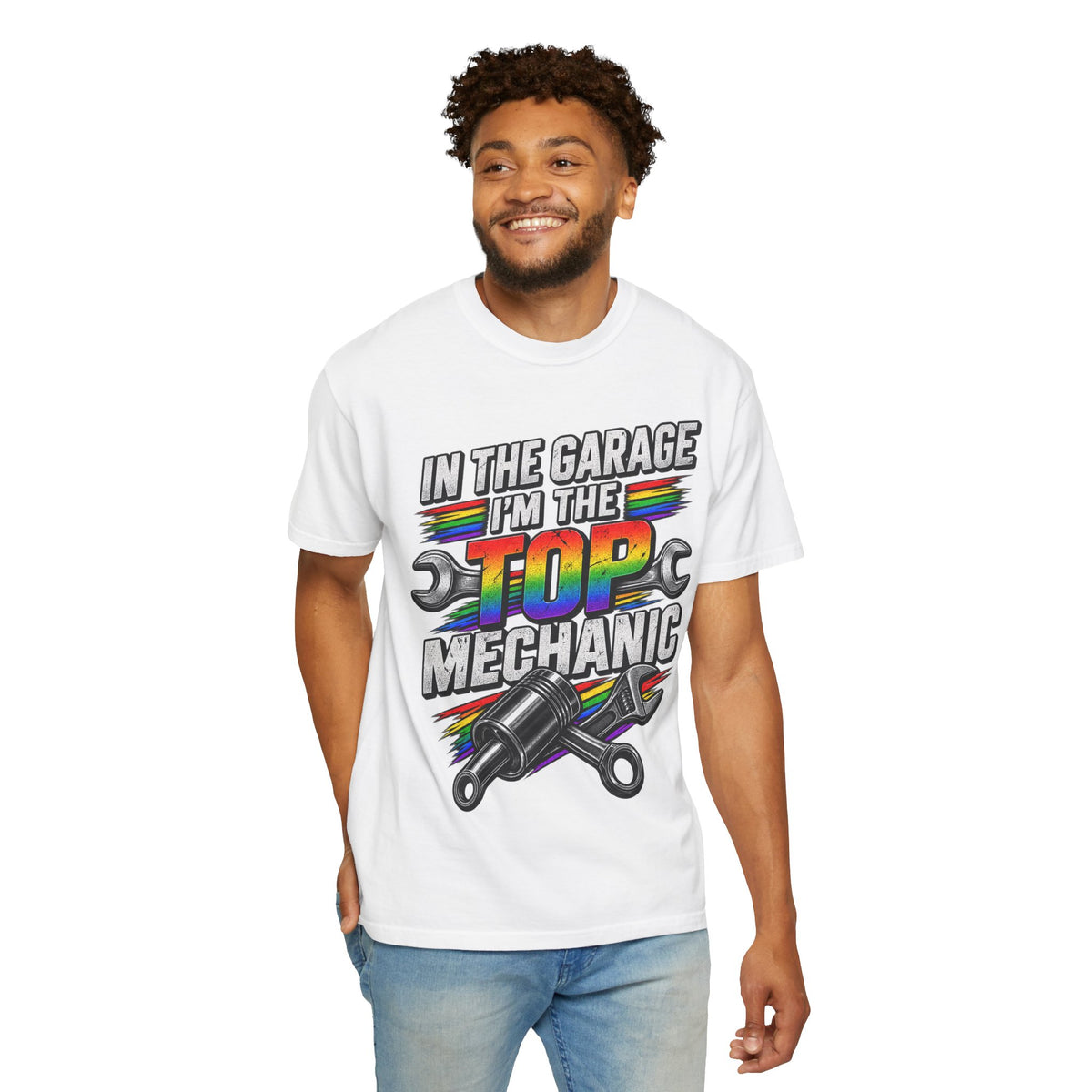 Top Mechanic T-Shirt — "In the Garage I'm the Top Mechanic" Graphic Tee