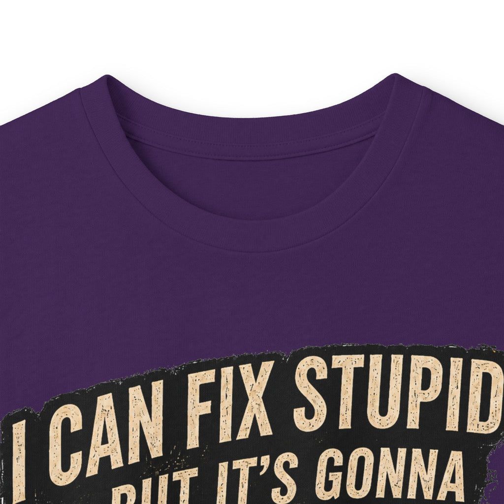 Mechanic Skull Long Sleeve Tee — "I Can Fix Stupid But It's Gonna Hurt"