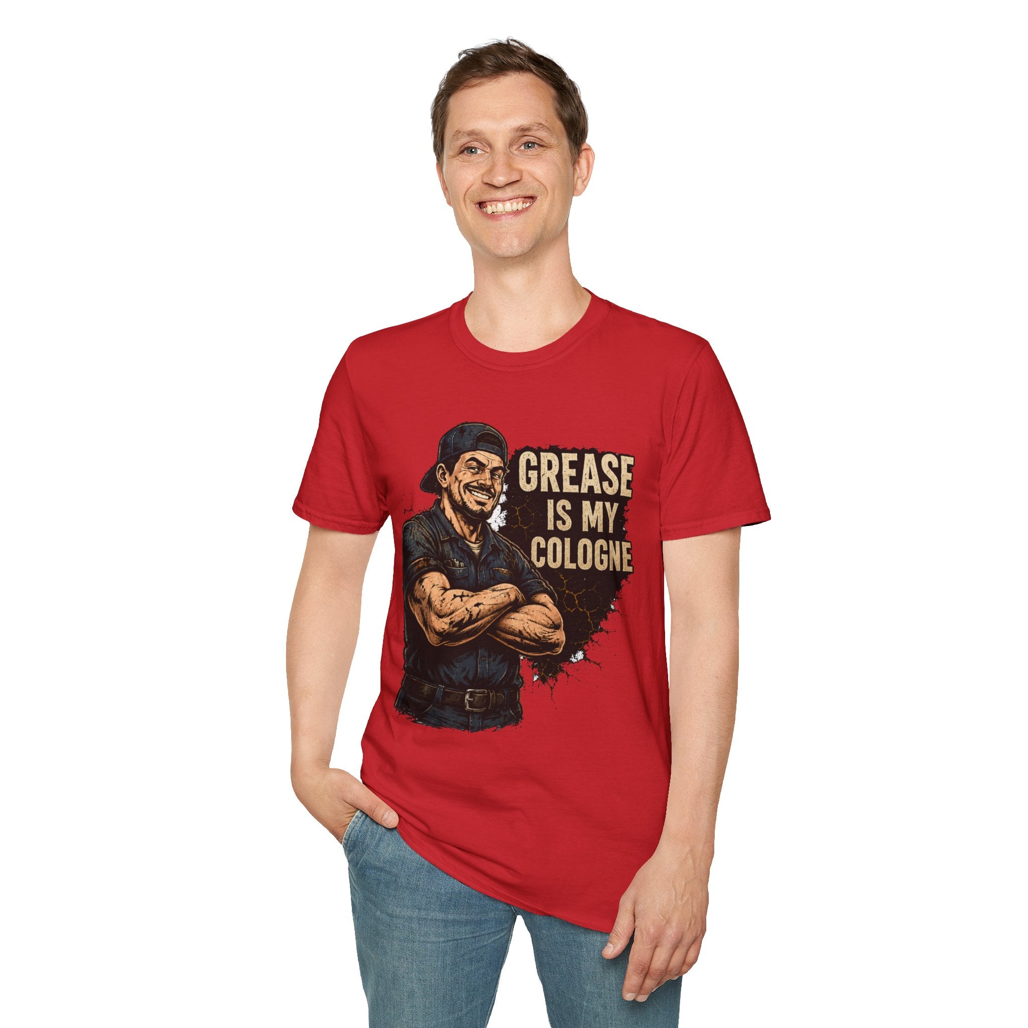 Grease Is My Cologne T‑Shirt — Funny Mechanic Vintage Auto Tee