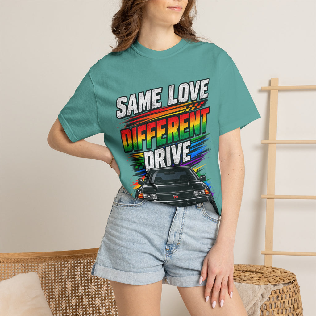 T-Shirt — "Same Love Different Drive" Car Graphic Tee