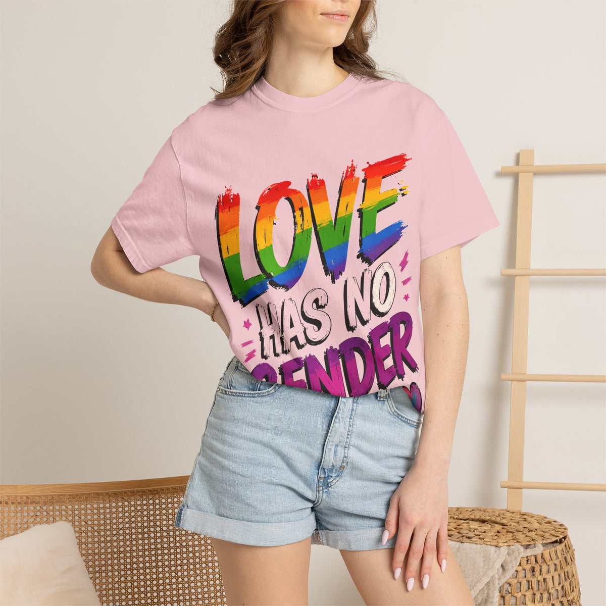 T-Shirt — "Love Has No Gender" Rainbow Pride Graphic Tee