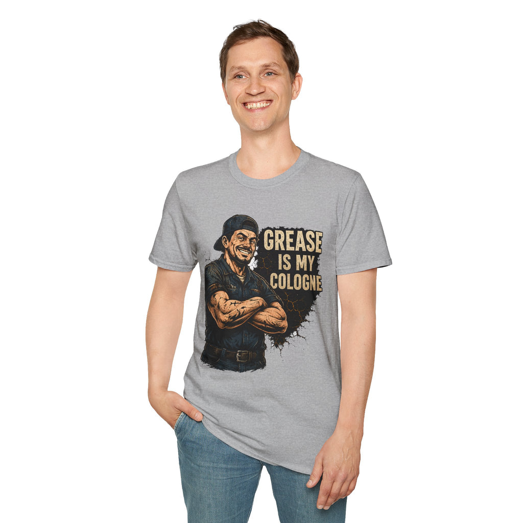 Grease Is My Cologne T‑Shirt — Funny Mechanic Vintage Auto Tee
