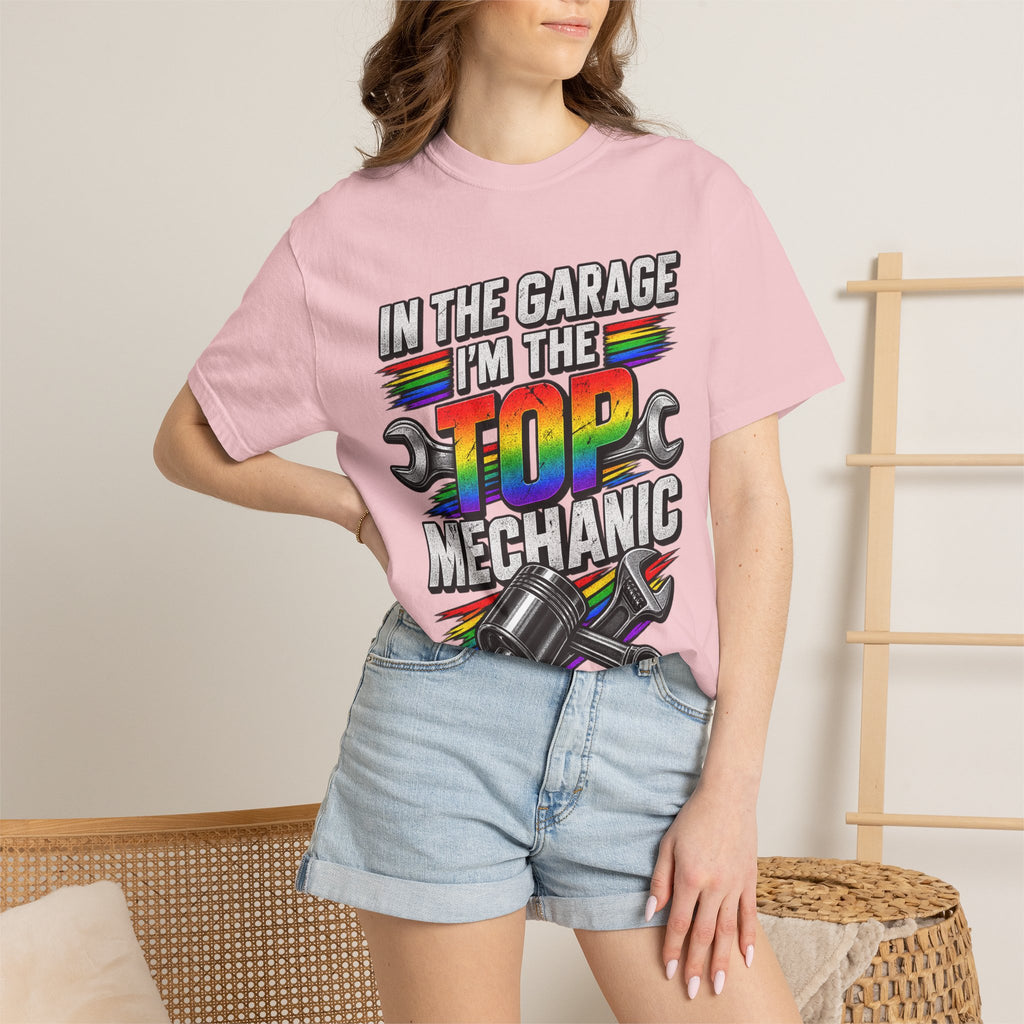 Top Mechanic T-Shirt — "In the Garage I'm the Top Mechanic" Graphic Tee