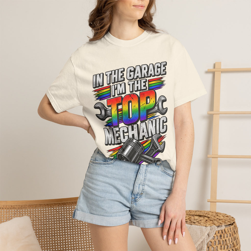 Top Mechanic T-Shirt — "In the Garage I'm the Top Mechanic" Graphic Tee