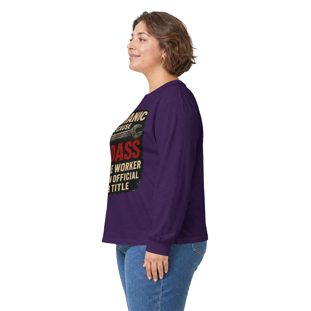 Mechanic Badass Long Sleeve Tee — 'Mechanic Because Badass Miracle Worker' Workshirt