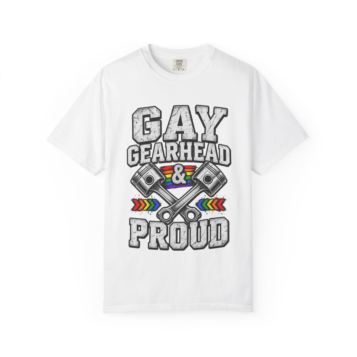 Gay Gearhead & Proud T-Shirt — LGBTQ+ Car Enthusiast Tee