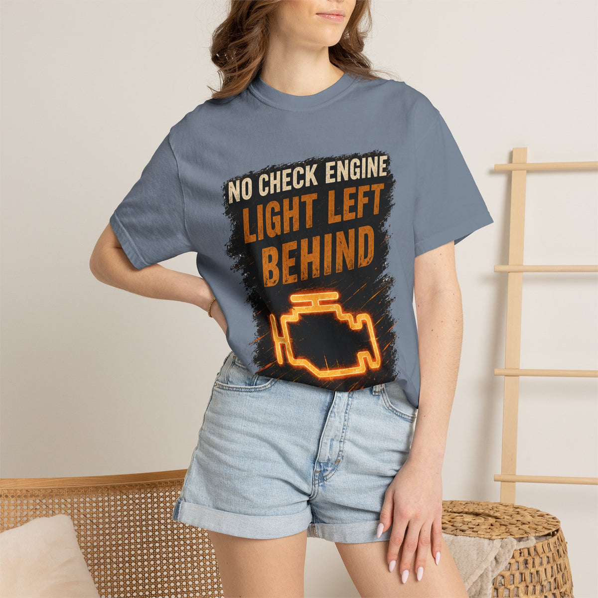 T-Shirt - “No Check Engine Light Left Behind” Car Mechanic Graphic Tee #15