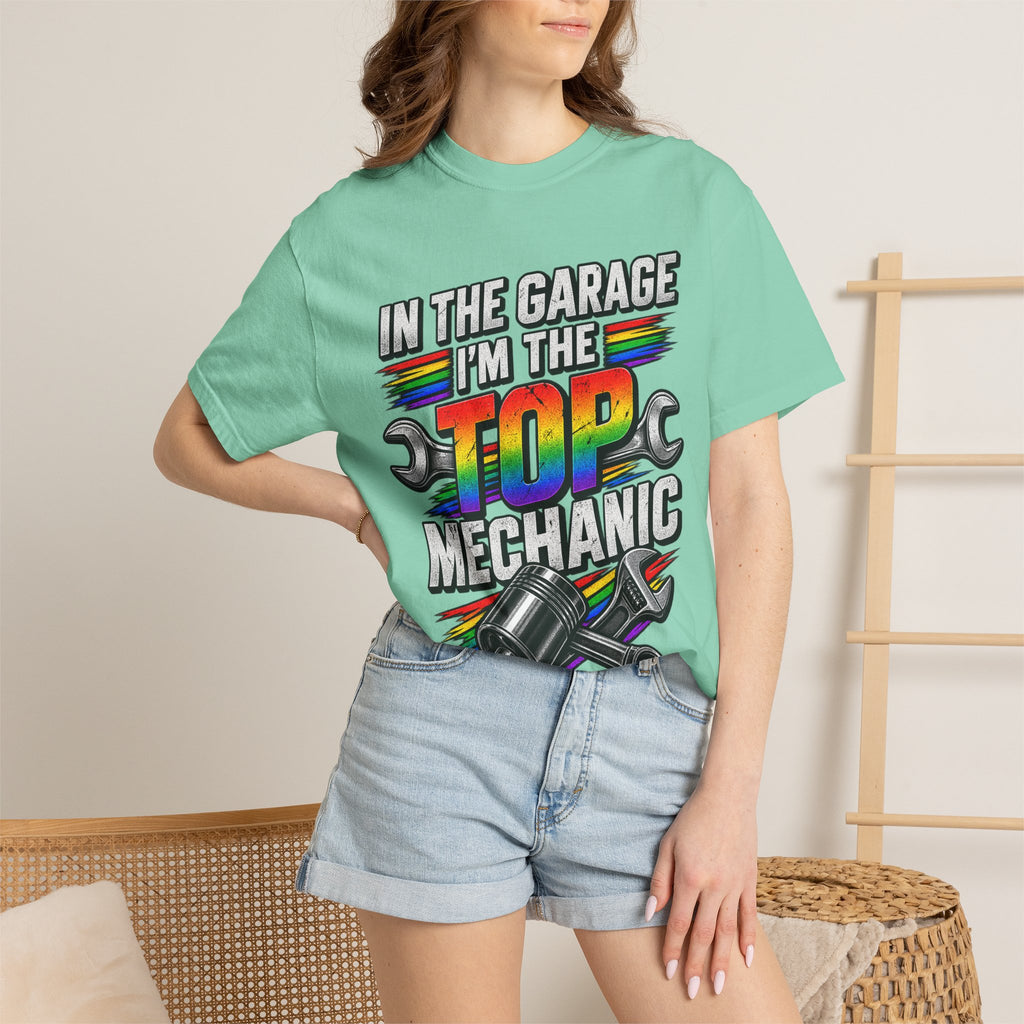 Top Mechanic T-Shirt — "In the Garage I'm the Top Mechanic" Graphic Tee