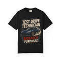 Test Drive Technician T-Shirt — "Research Purposes" Car Racing Graphic Tee