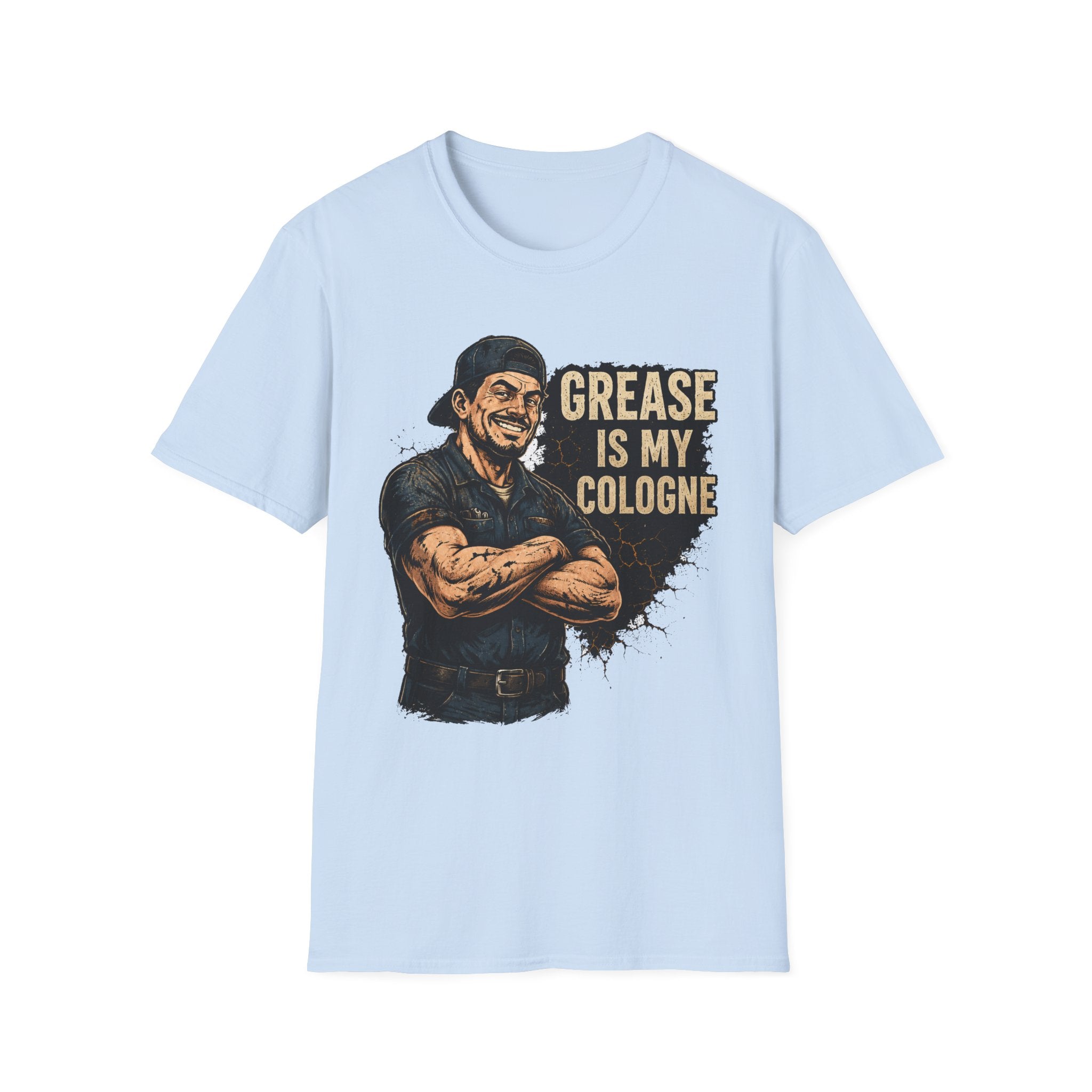 Grease Is My Cologne T‑Shirt — Funny Mechanic Vintage Auto Tee