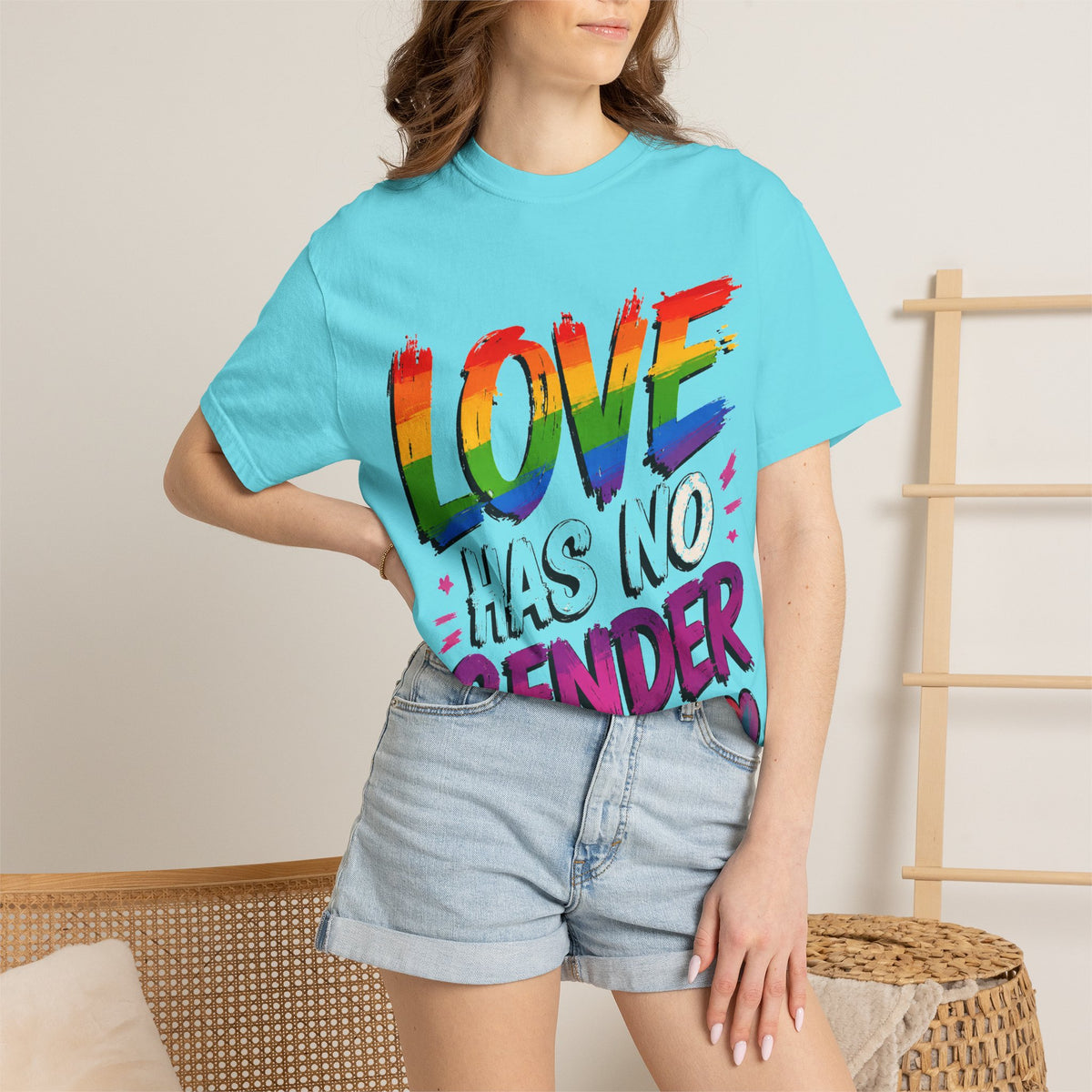 T-Shirt — "Love Has No Gender" Rainbow Pride Graphic Tee