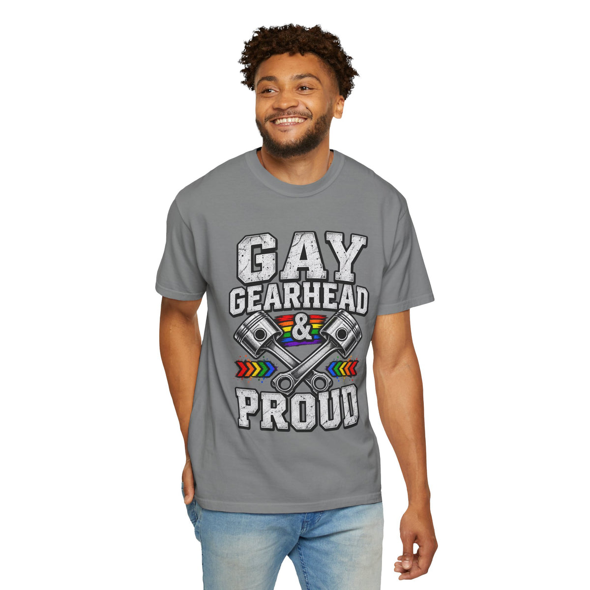 Gay Gearhead & Proud T-Shirt — LGBTQ+ Car Enthusiast Tee